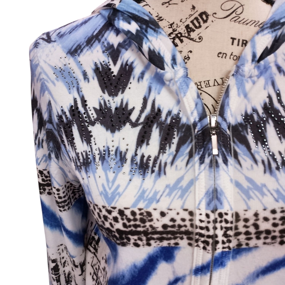 Christopher & Banks Blue and Black Hoodie - Picture 3 of 6
